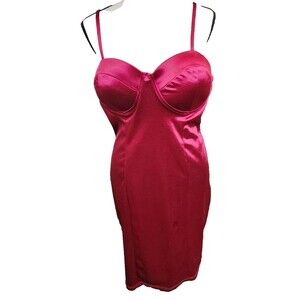 Charlotte Russe Satin Deep Red Clubwear Minidress Size Large Stretchy